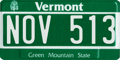 VT license plate NOV513