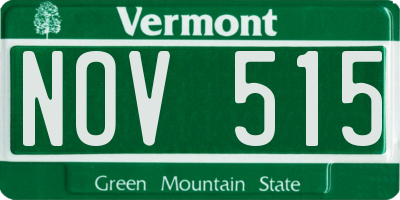 VT license plate NOV515