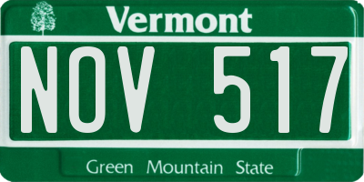 VT license plate NOV517