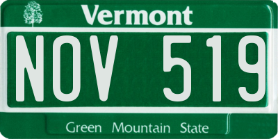 VT license plate NOV519