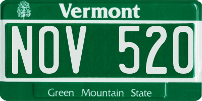 VT license plate NOV520