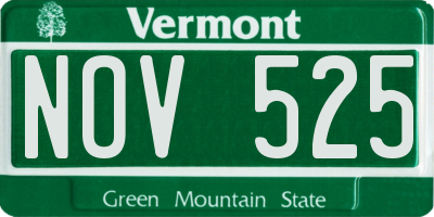 VT license plate NOV525