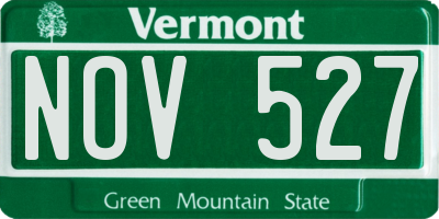 VT license plate NOV527