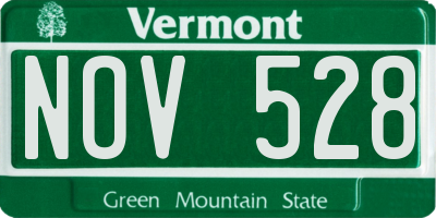 VT license plate NOV528