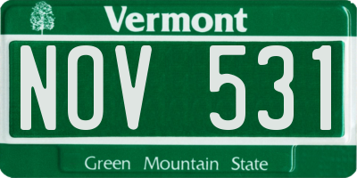 VT license plate NOV531