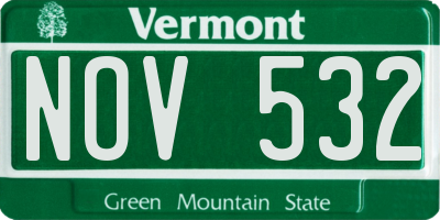 VT license plate NOV532