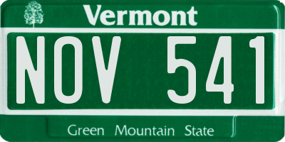 VT license plate NOV541