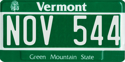 VT license plate NOV544