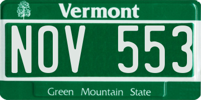 VT license plate NOV553