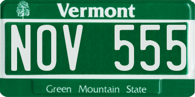 VT license plate NOV555