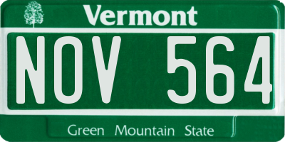 VT license plate NOV564