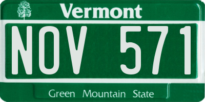 VT license plate NOV571