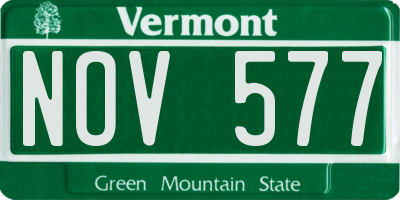 VT license plate NOV577