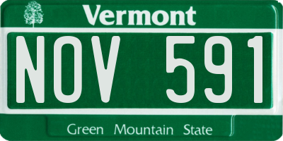 VT license plate NOV591