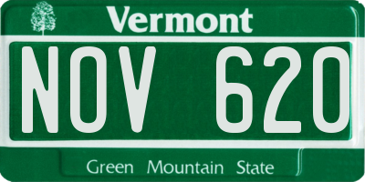 VT license plate NOV620
