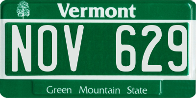 VT license plate NOV629