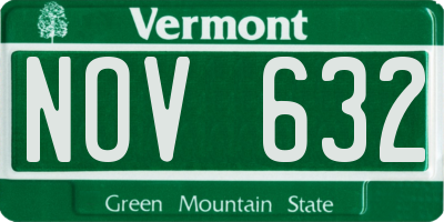 VT license plate NOV632