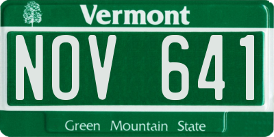 VT license plate NOV641
