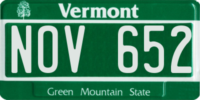 VT license plate NOV652
