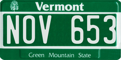 VT license plate NOV653