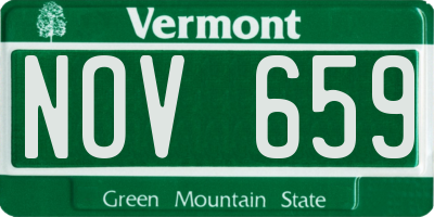 VT license plate NOV659