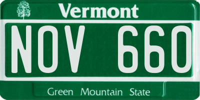 VT license plate NOV660