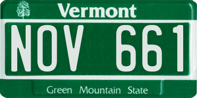 VT license plate NOV661