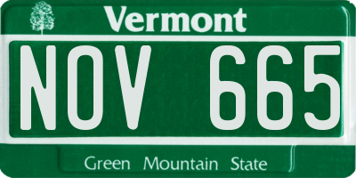 VT license plate NOV665