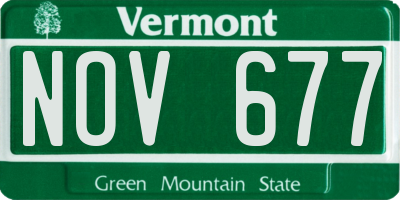 VT license plate NOV677