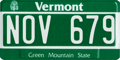 VT license plate NOV679