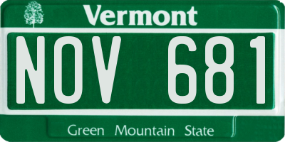 VT license plate NOV681