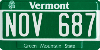 VT license plate NOV687