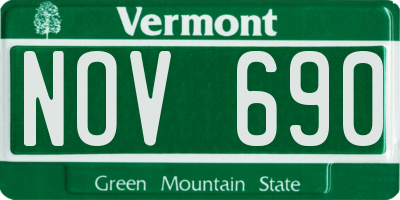 VT license plate NOV690
