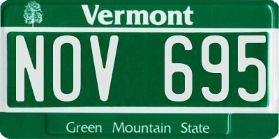 VT license plate NOV695