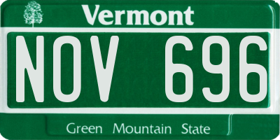 VT license plate NOV696