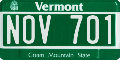 VT license plate NOV701