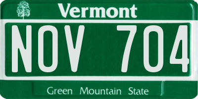 VT license plate NOV704