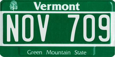 VT license plate NOV709
