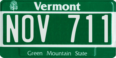 VT license plate NOV711
