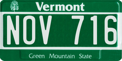 VT license plate NOV716