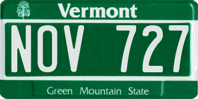 VT license plate NOV727