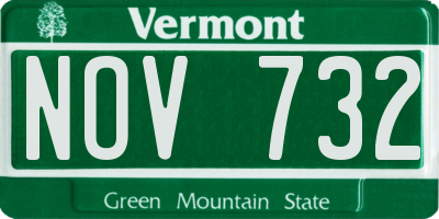 VT license plate NOV732