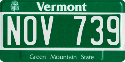 VT license plate NOV739