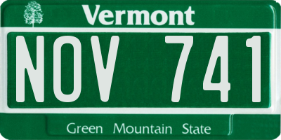 VT license plate NOV741