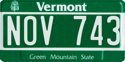VT license plate NOV743