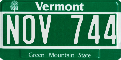 VT license plate NOV744