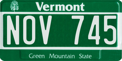 VT license plate NOV745