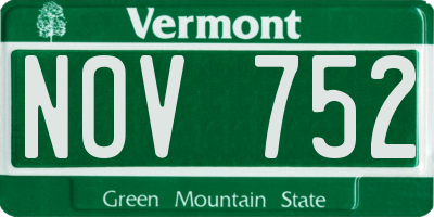 VT license plate NOV752
