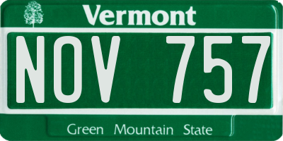 VT license plate NOV757