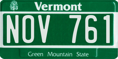 VT license plate NOV761